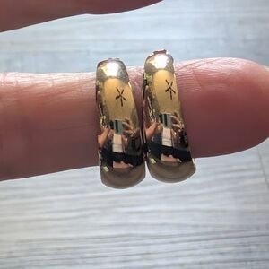 Vintage Pair Lewis Segal Gold finish Clip on Hoop Earrings EUC